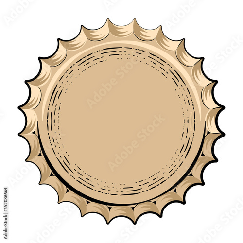 Isolated vintage beer bottle cap sketch Vector illustration