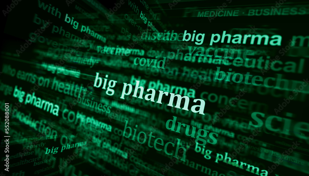 Big Pharma headline titles media with 3d illustration Big Pharma headline titles media with 3d illustration