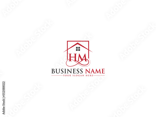 Initial Modern HM mh Logo Letter Vector Template