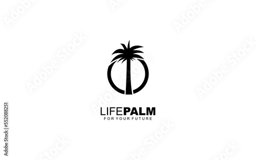 O logo PALM for identity. tree template vector illustration for your brand.