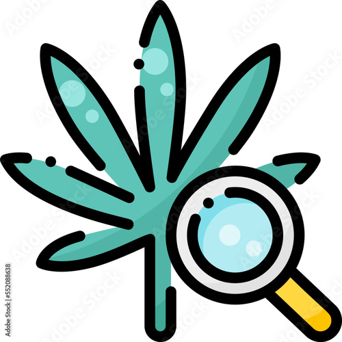 Cannabis Research drug marijuana tobacco cannabinoids herb herbal  filled color line icon