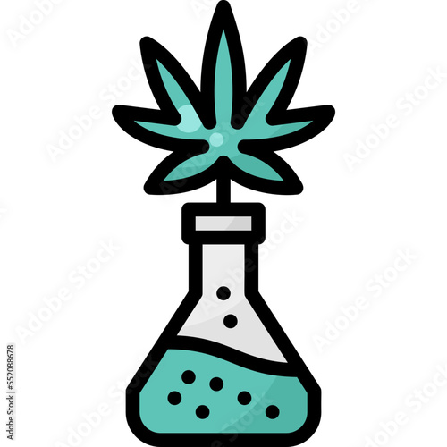 Cannabis Test Tube drug marijuana tobacco cannabinoids herb herbal  filled color line icon