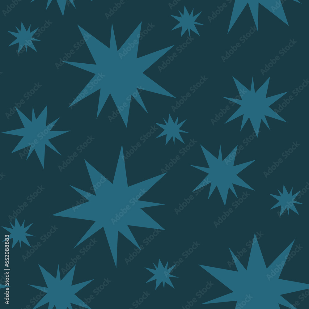 illustration of seamless pattern blue abstract star on blue background. Print for printing on clothes, dishes, paper, textiles. illustration of seamless pattern blue abstract star on blue background. Print for printing on clothes, dishes, paper, textiles.