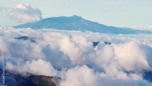Cofre de Perote volcano seen from the Pico de Orizaba volcano photo