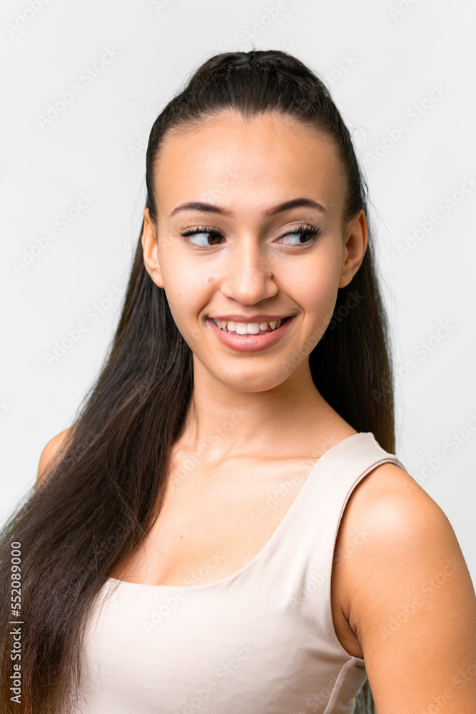 Portrait of pretty young Arabian woman over isolated background Portrait of pretty young Arabian woman over isolated background