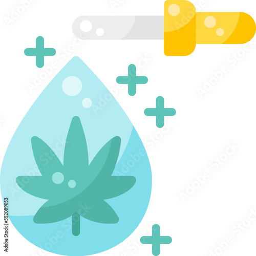 Cannabis Serum drug marijuana tobacco cannabinoids herb herbal  flat icon