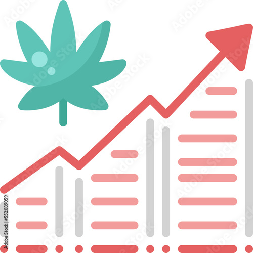 Cannabis Stock Market drug marijuana tobacco cannabinoids herb herbal  flat icon