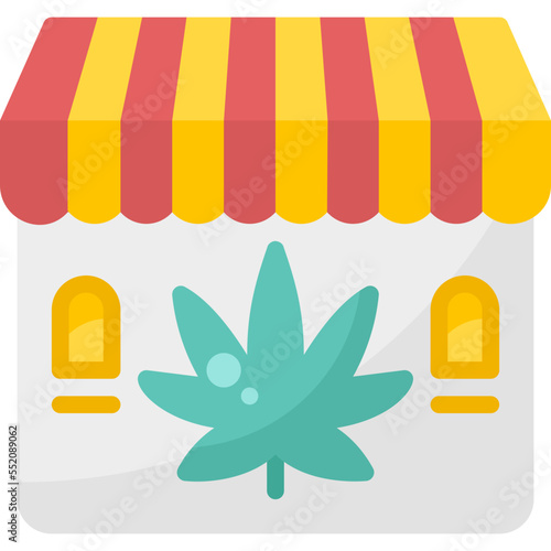 Cannabis Store drug marijuana tobacco cannabinoids herb herbal  flat icon