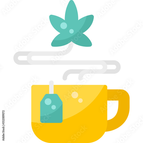Cannabis Tea drug marijuana tobacco cannabinoids herb herbal  flat icon