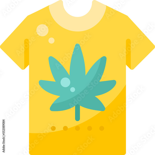 Cannabis T Shirt drug marijuana tobacco cannabinoids herb herbal  flat icon