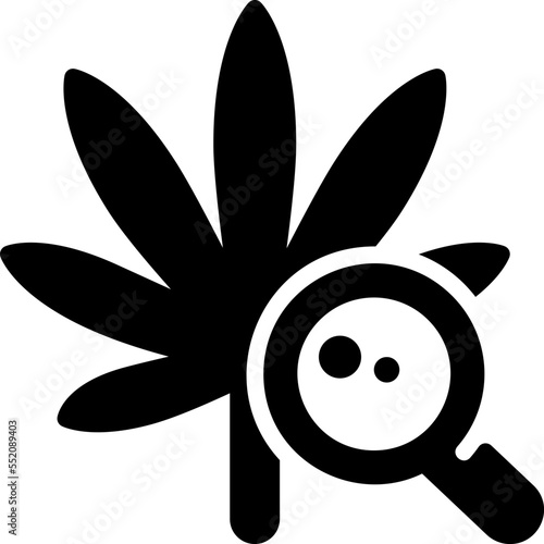 Cannabis Research drug marijuana tobacco cannabinoids herb herbal  glyph solid icon