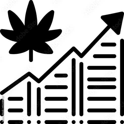 Cannabis Stock Market drug marijuana tobacco cannabinoids herb herbal  glyph solid icon