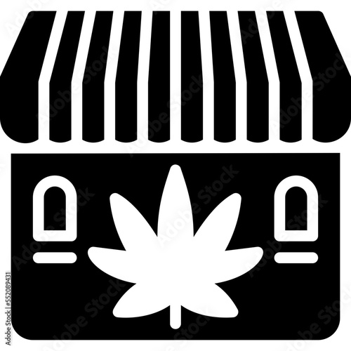 Cannabis Store drug marijuana tobacco cannabinoids herb herbal  glyph solid icon