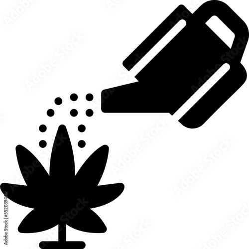 Cannabis Watering drug marijuana tobacco cannabinoids herb herbal  glyph solid icon