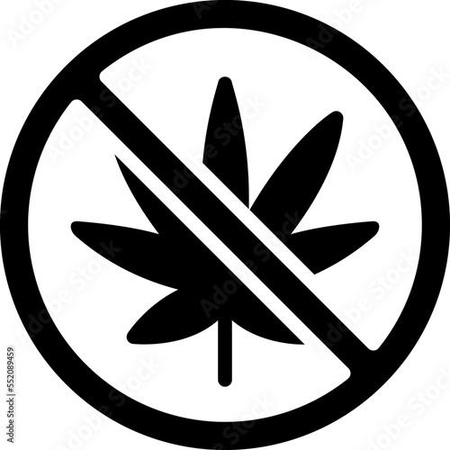 No Allow Cannabis drug marijuana tobacco cannabinoids herb herbal  glyph solid icon