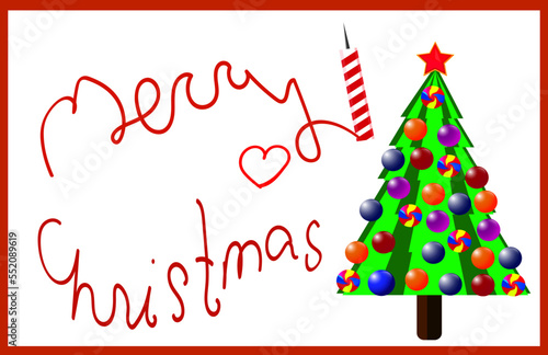 New year and merry christmas tree
