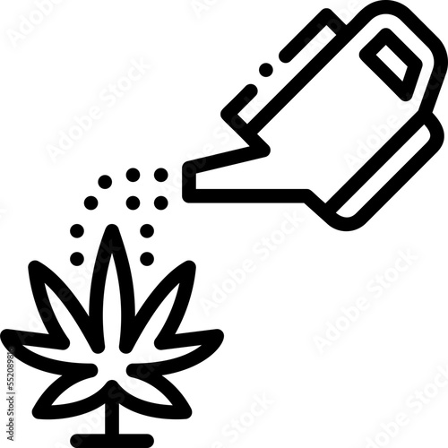 Cannabis Watering drug marijuana tobacco cannabinoids herb herbal  line outline icon