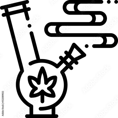 Cannabis Bong drug marijuana tobacco cannabinoids herb herbal  line outline icon