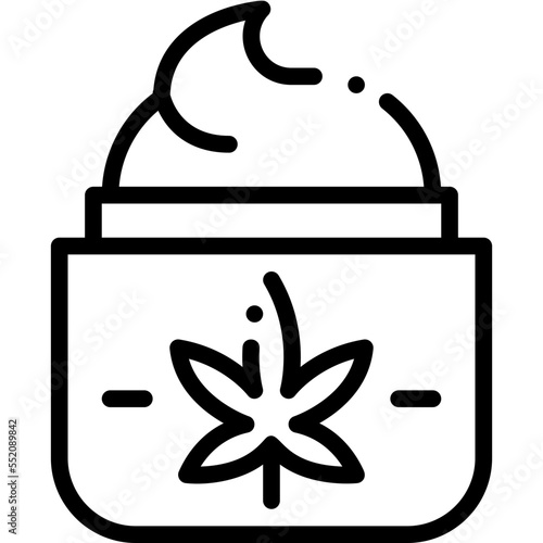 Cannabis Cream drug marijuana tobacco cannabinoids herb herbal  line outline icon