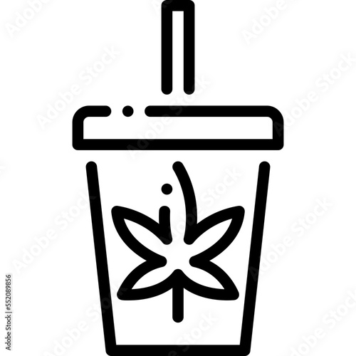 Cannabis Drink drug marijuana tobacco cannabinoids herb herbal  line outline icon