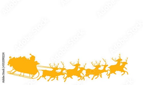 Santa Clause silhouette gold
