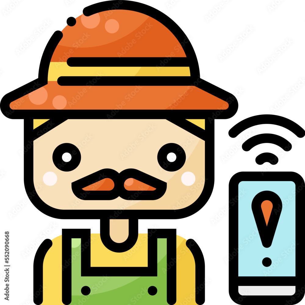 smart farm monitor organic nature field garden ranch plant filled color line icon smart farm monitor organic nature field garden ranch plant filled color line icon
