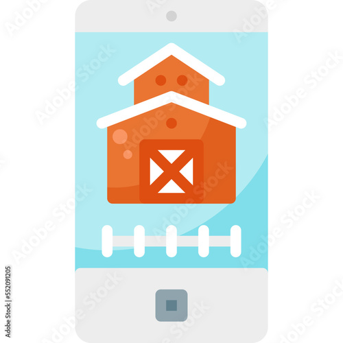 smart farm organic nature field garden ranch plant  flat icon