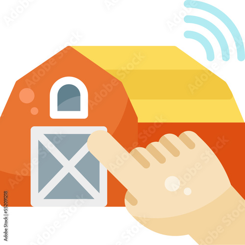 smart farm organic nature field garden ranch plant  flat icon