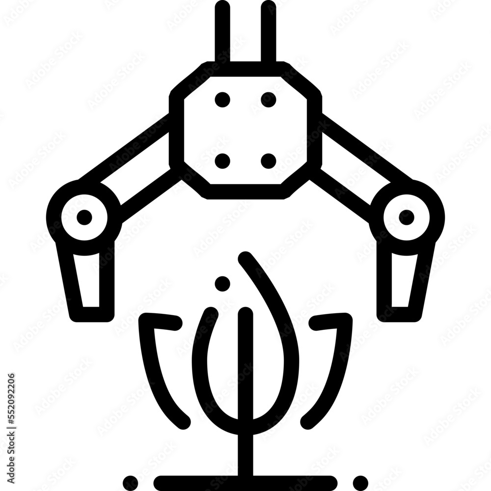 planting robotic organic nature field garden ranch plant farm line outline icon planting robotic organic nature field garden ranch plant farm line outline icon