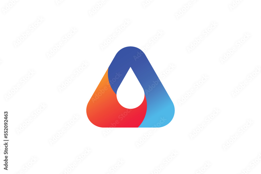 Letter A Water Drop Logo Design Template Letter A Water Drop Logo Design Template