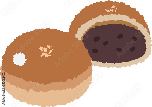 A popular bread in Japan. Bread with red bean paste called “Tsubuanpan” in Japan.
