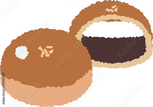 A popular bread in Japan. Bread with whipped cream and anko.