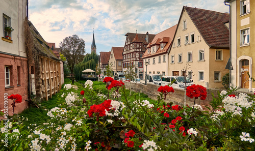 Schwabacher Altstadt, Blumenschmuck in der Bachgasse