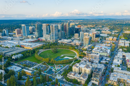 Fototapeta Naklejka Na Ścianę i Meble -  Aerial Views of Bellevue City Washington, USA
