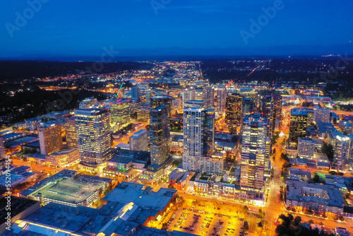 Aerial Views of Bellevue City Washington  USA