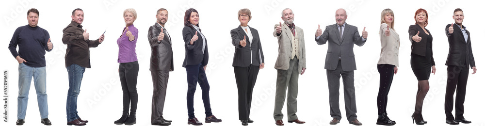 group of business people holding thumb up isolated group of business people holding thumb up isolated