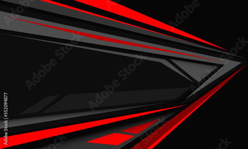 Abstract red speed black shadow grey direction geometric design ultramodern luxury futuristic background vector