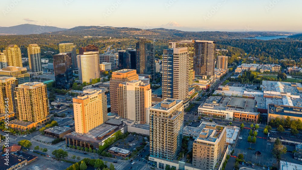 Fototapeta premium Aerial Views of Bellevue City Washington, USA
