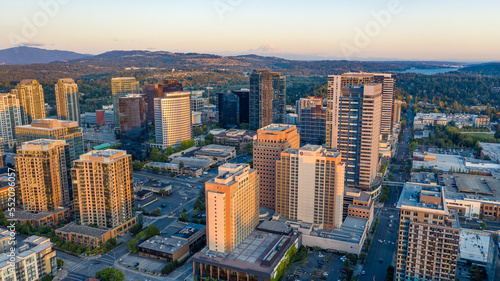 Aerial Views of Bellevue City Washington  USA