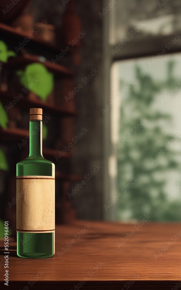 AI-generated Image Of A Vintage Bottle With Copy Space Label
