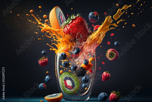 fruit splash  fictitious generative AI artwork © Ecleposs
