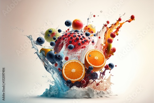 fruit splash fictitious generative AI artwork © Ecleposs