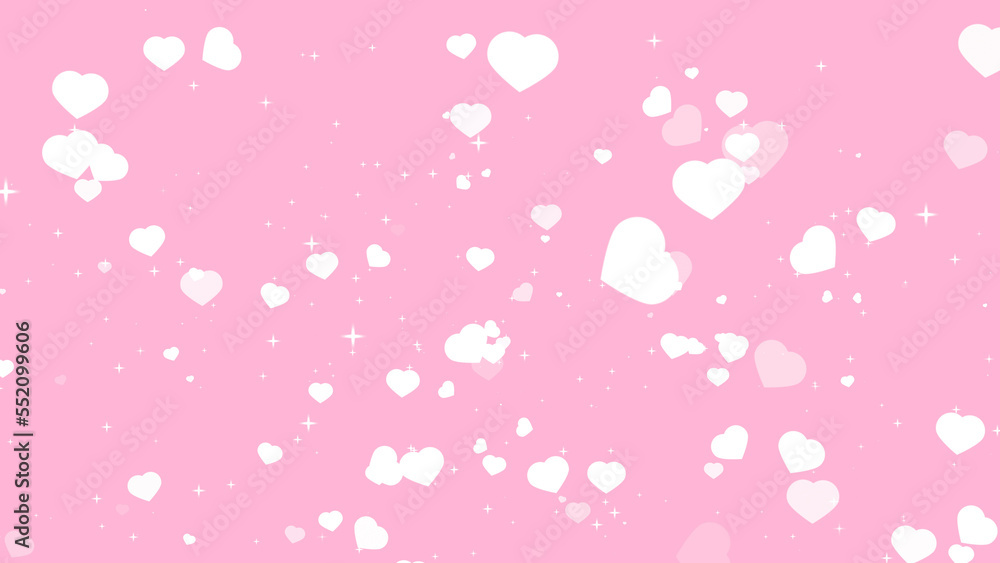 blur element white big hearts with shiny star rotating on pastel pink texture blur element white big hearts with shiny star rotating on pastel pink texture