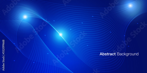 Futuristic technology background. Blue line wave light screen abstract vector illustration.