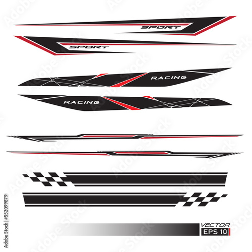 Side car body vector stripes decal. Vehicle vector Decal Stripes for the both parts V2_20221207