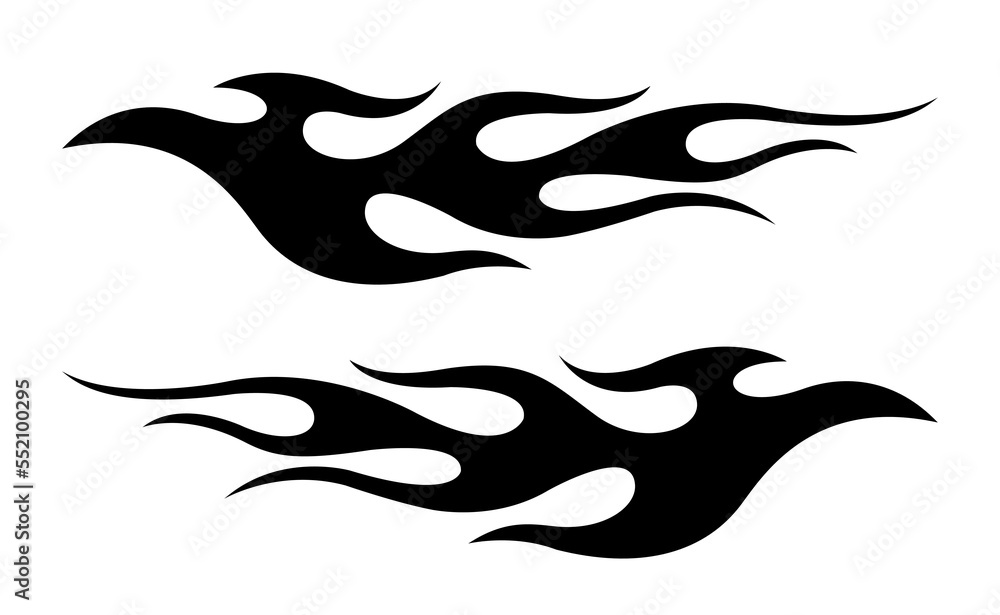 Vector race car sticker tribal fire flame motorcycle decal car tattoo graphic Vector race car sticker tribal fire flame motorcycle decal car tattoo graphic