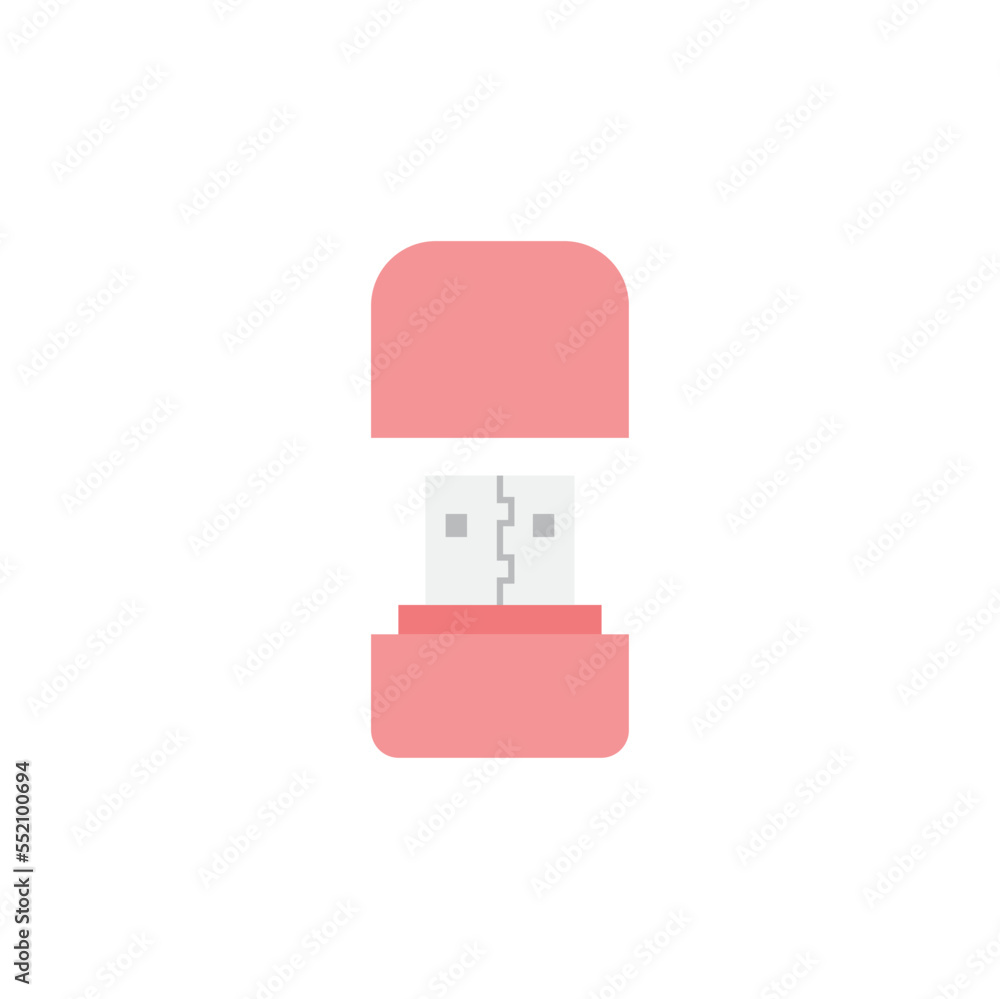 Obraz premium Mini usb flash drive, mini usb stick icon in color, isolated on white background 