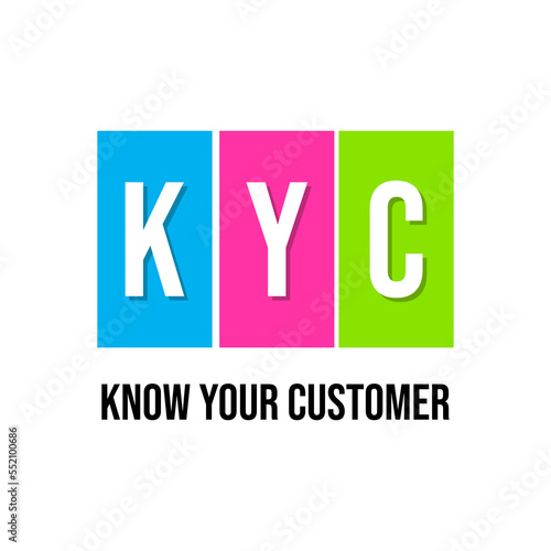 Know your customer KYC label Icon Sign Design Vector