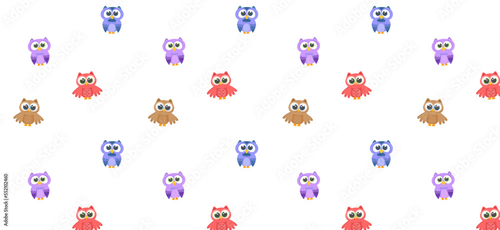 Fototapeta premium seamless pattern with birds. owls 