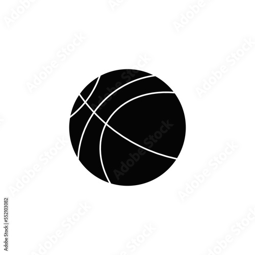 Basketball icon in black flat glyph, filled style isolated on white background